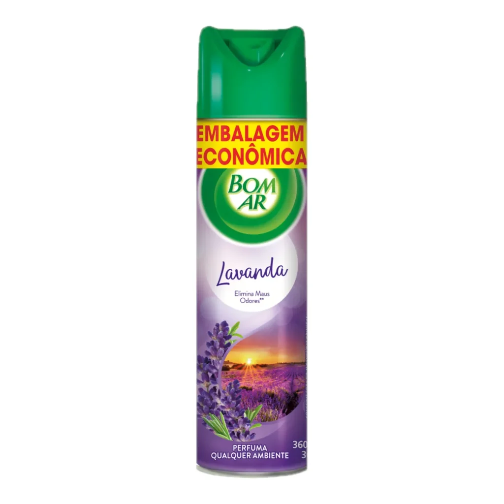 Purificador de ar aerossol bom ar lavanda 360 ml econômico