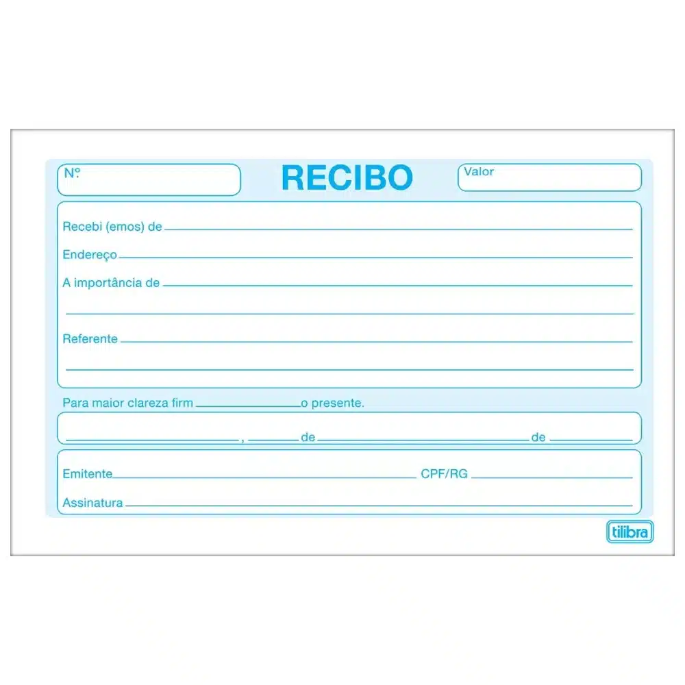 Recibo comercial sem canhoto Tilibra 50 folhas