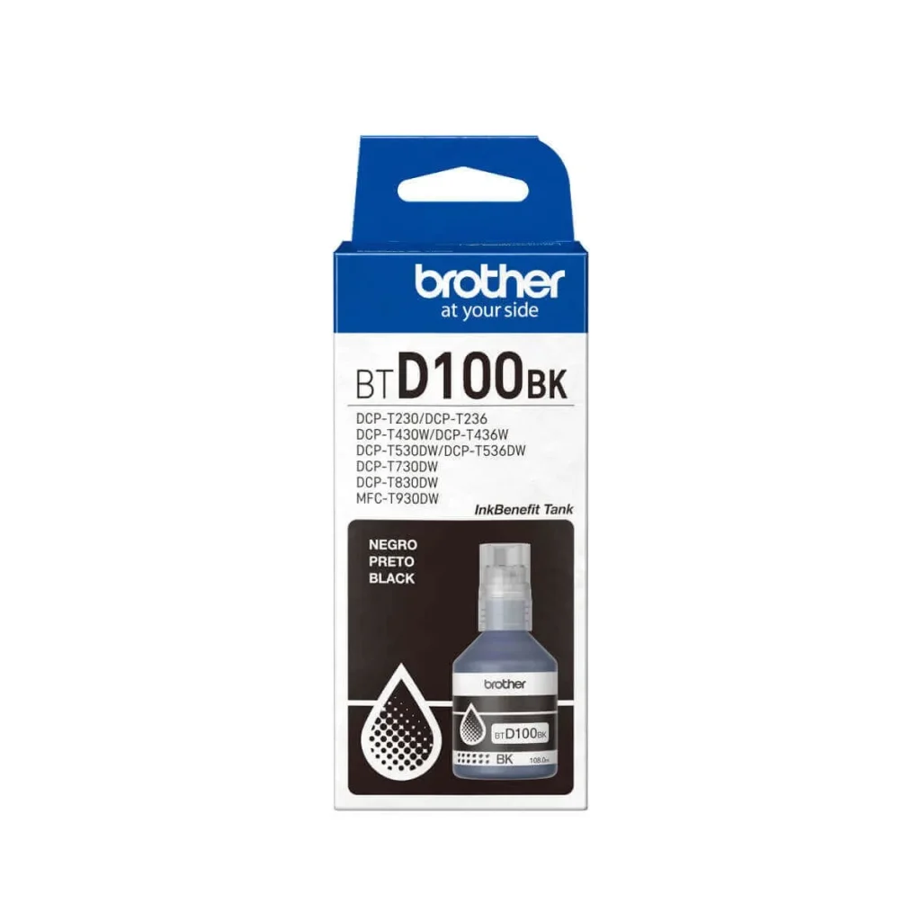 Refil de tinta Brother BT-D100BK preto 108 ml original