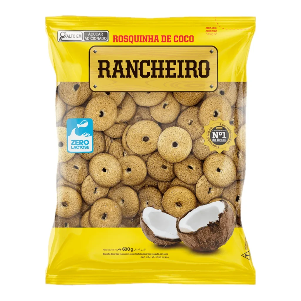 Rosquinha rancheiro sabor coco 600 g