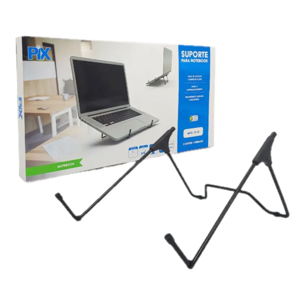 Suporte ajustável ergonômico para notebook preto