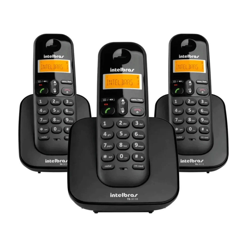 Telefone sem fio Intelbras ts 3113 id com 3 ramais