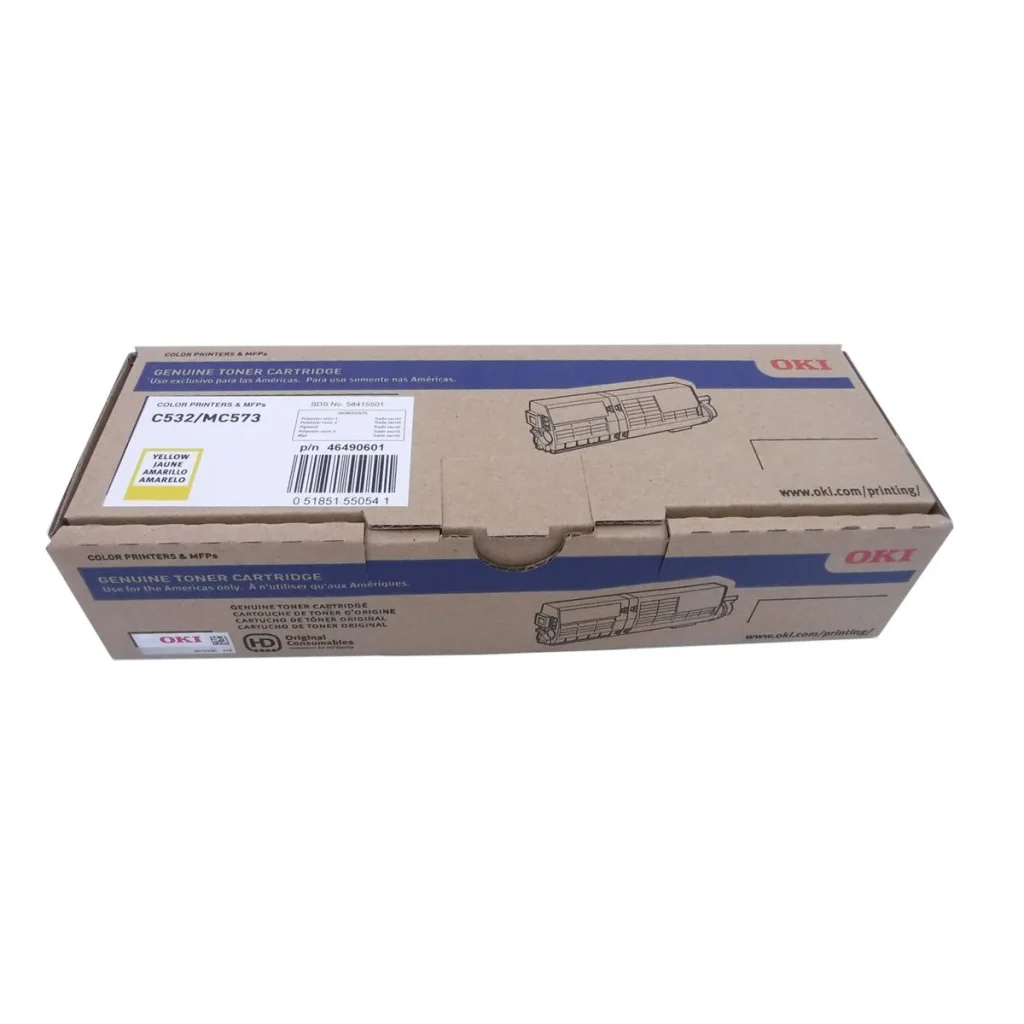 Toner original okidata C532 C542 MC573 46490601 amarelo 6.000 páginas