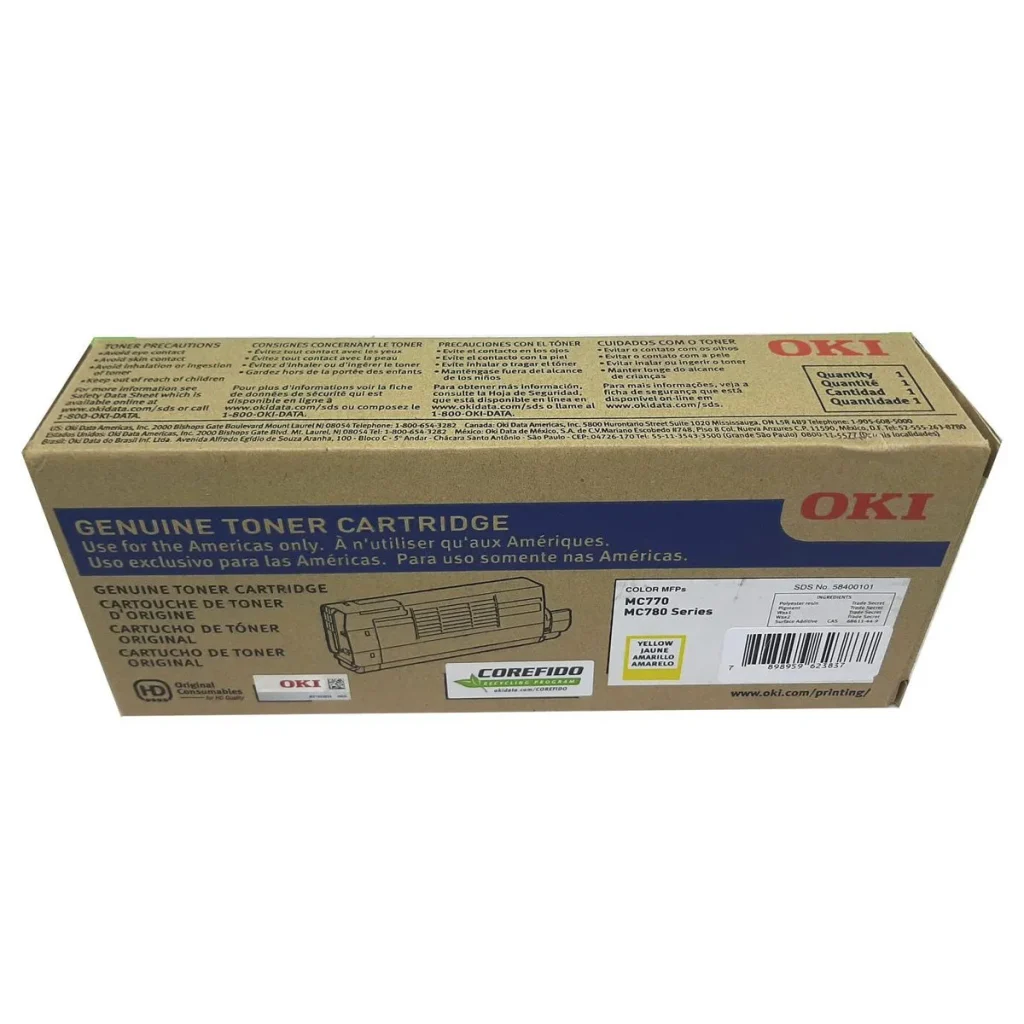 Toner original okidata MC780 MC770 45396209 amarelo 11.500 páginas