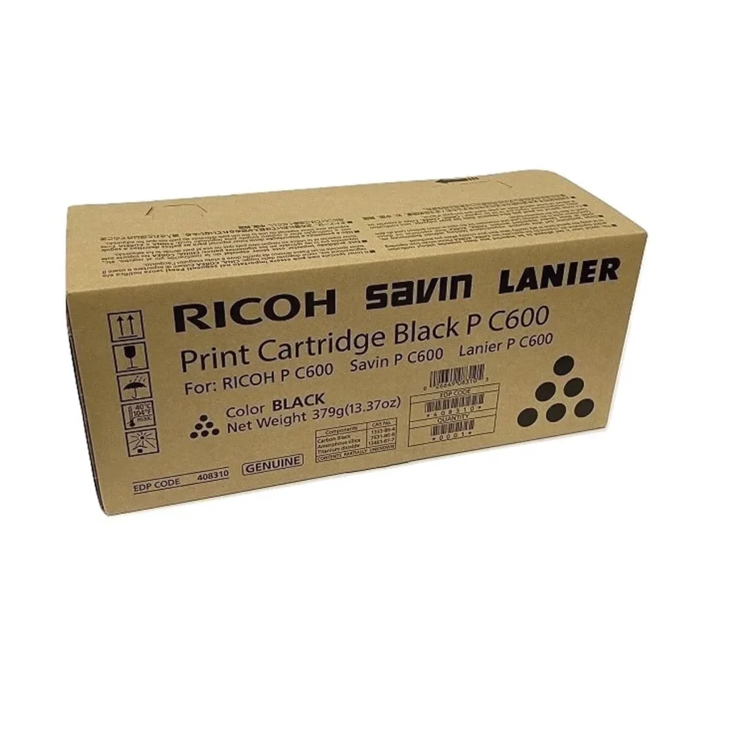 Toner original Ricoh p C600 preto 18.000 páginas