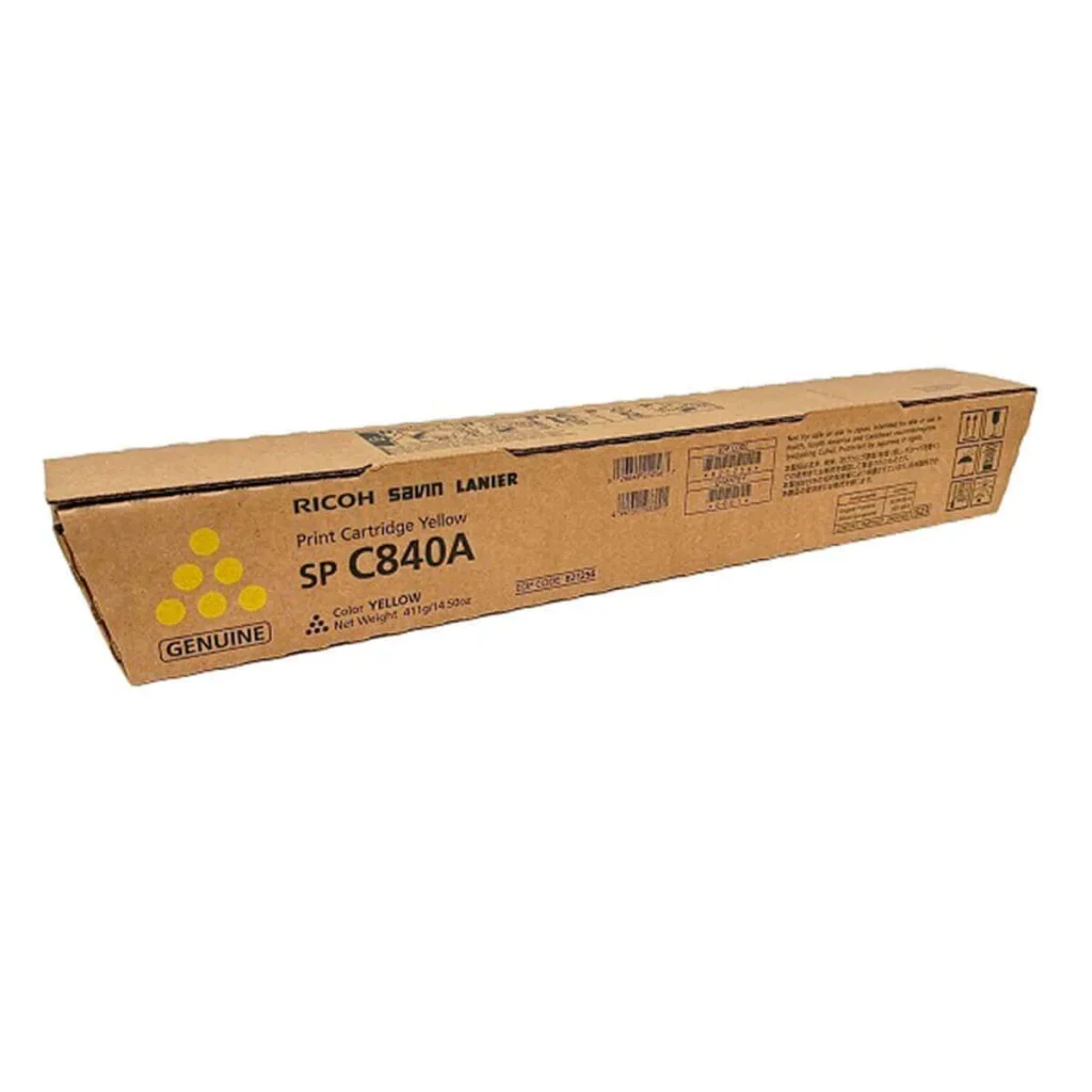 Toner original Ricoh SP C840 C842 821256 amarelo 34.000 páginas