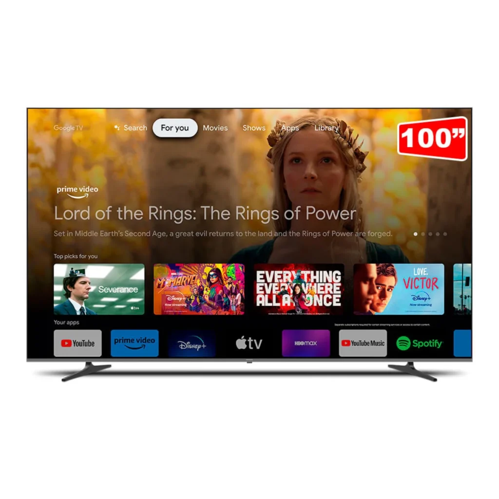 TV Philips miniled 100" 4K 144 Hz google TV 100MLED800