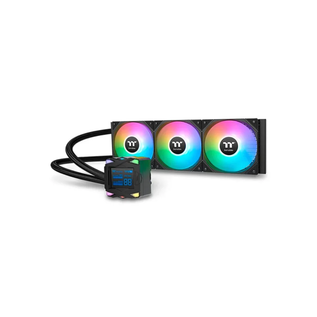 Water cooler thermaltake LA360-S argb 360 mm com display LCD 2,4" preto