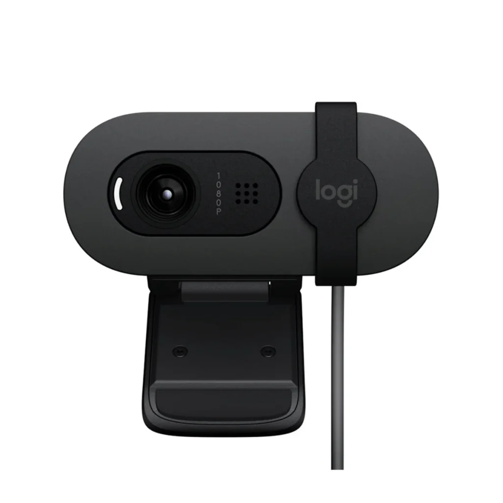 Webcam Logitech brio 100 full HD 1080p com microfone grafite